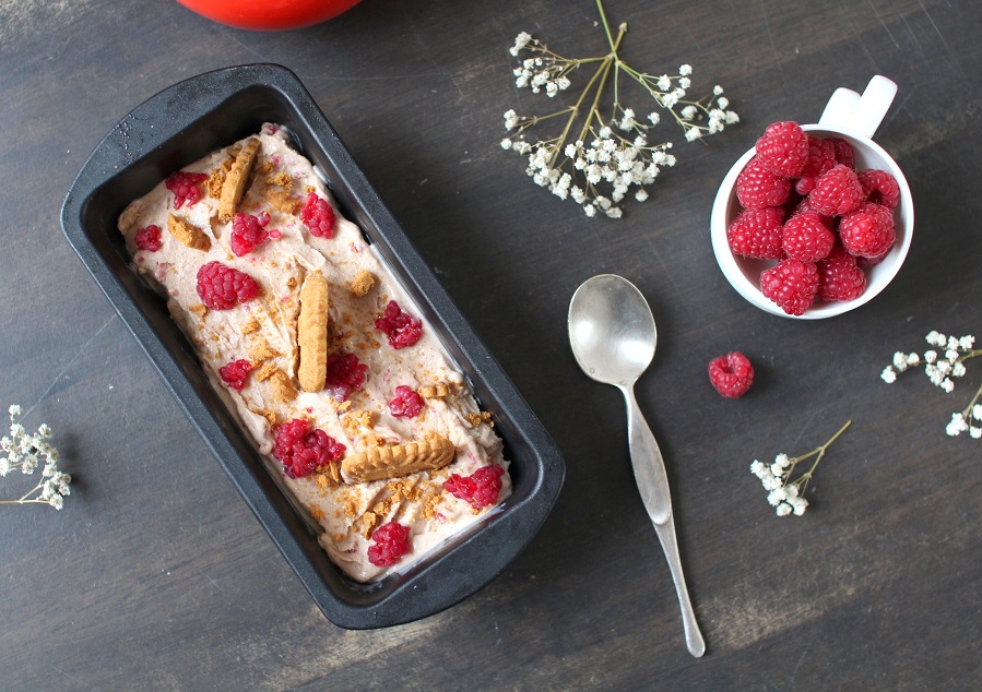 glace speculoos framboises