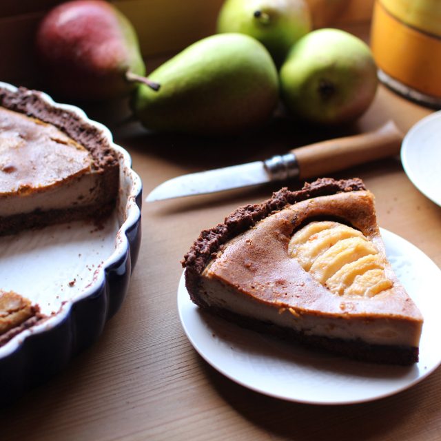 tarte à la crème de marrons et aux poires