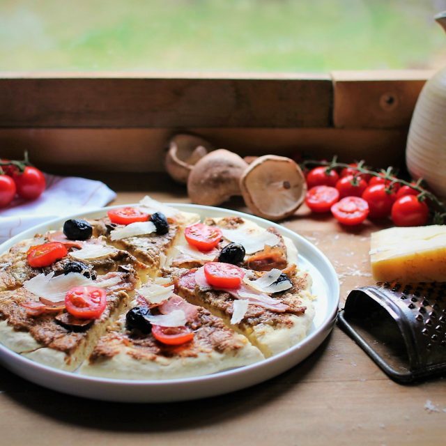 pizza blanche aux champignons