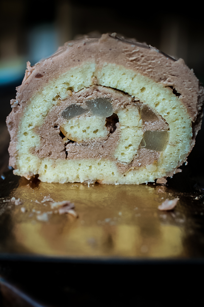 Bûche aux marrons et aux poires : recette facile