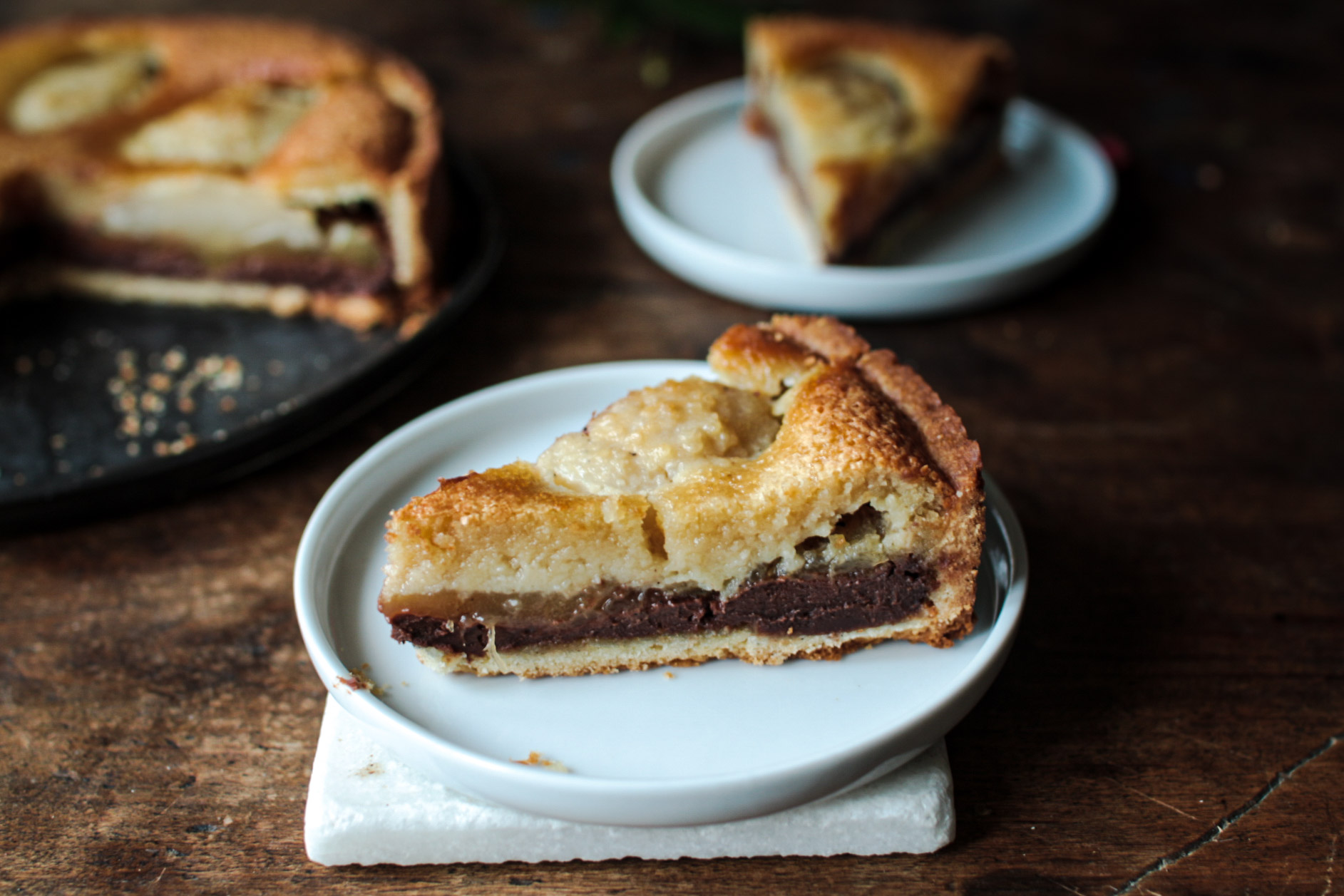 Recette facile de tarte aux poires et au chocolat