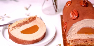 Bûche dulcey-pécan-passion : recette de Noël